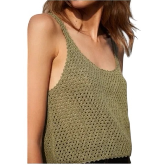 Wilfred Aritzia Carraway Orange Knit Women's Tank Top Size M - Picture 9 of 9